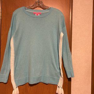 Womens LILLY PULITZER Sz XXS Bayside Blue Damara Coolmax Tunic Sweater